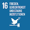 Logo Ziel 16 Frieden, Gerechtigkeit und starke Institutionen