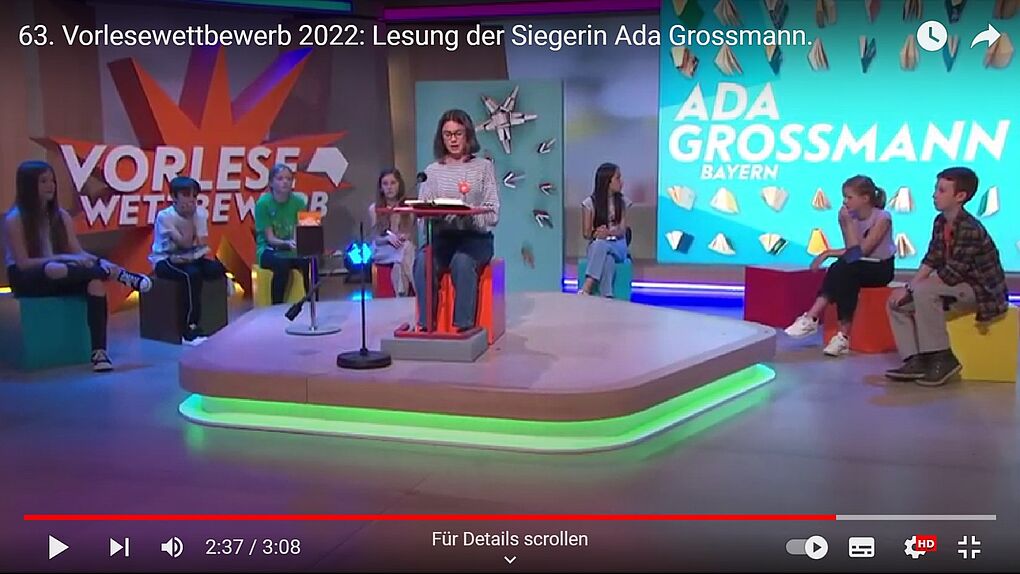 63. Vorlesewettbewerb 2022: Lesung der Siegerin Ada Grossmann.